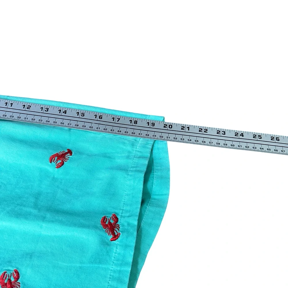 Castaway Cisco Short‎ Men’s 34 Aqua Blue Lobster Cotton Pockets Flat Front